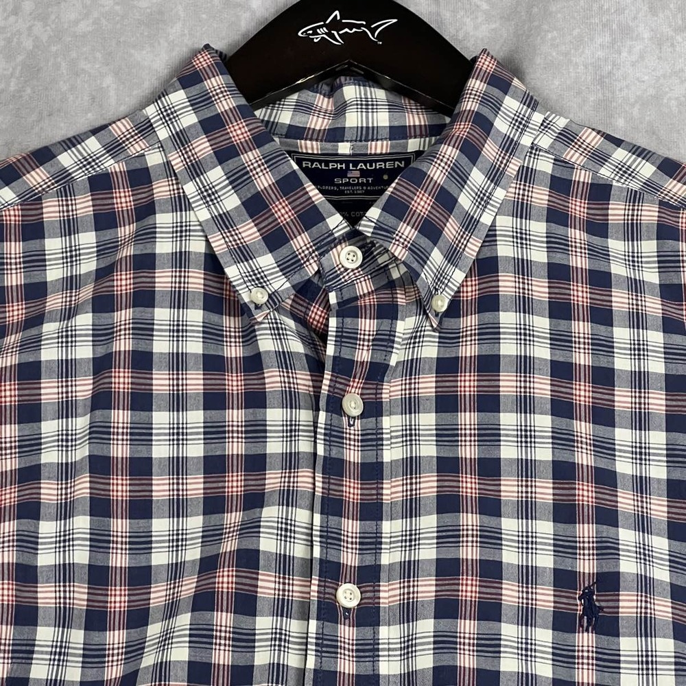 Polo Ralph Lauren Sport Flannel Button Down Shirt Plaid 100% Cotton